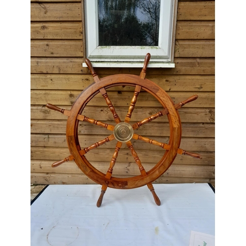 150 - Vintage ships wheel 105 cms in diameter