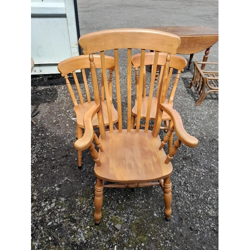 161 - 3 x modern kitchen dining chairs including one carver