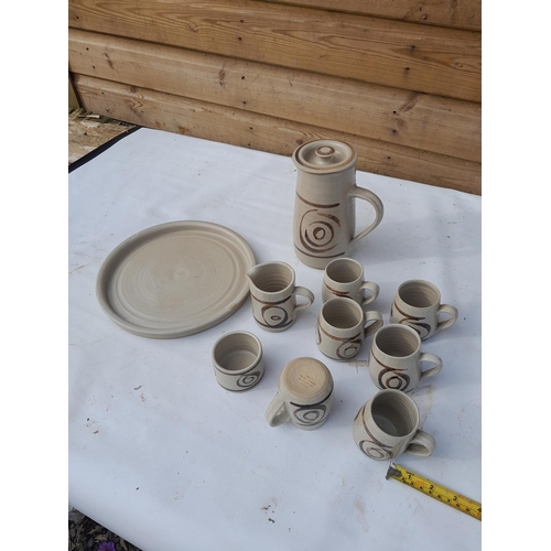 169 - Vintage Studio pottery tea set : Welsh interest