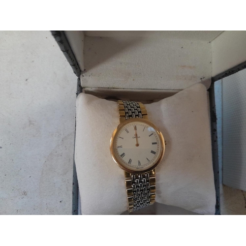 206 - Gents quartz Omega watch in box of issue with some associated paperwork