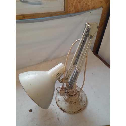 218 - Vintage metal circular base angle poise lamp for restoration