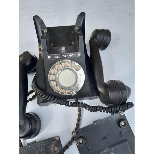 342 - 2 x bakelite telephones for spares