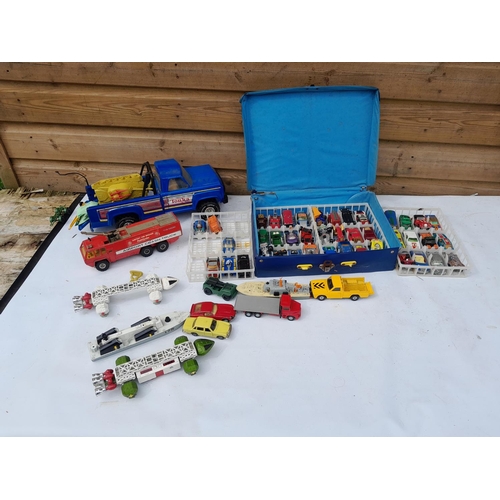 343 - Assorted die cast toy cars, all play worn , Dinky Tonka Corgi , Matchbox etc.