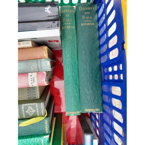 378 - Box of mixed themed books, some cricket interest included