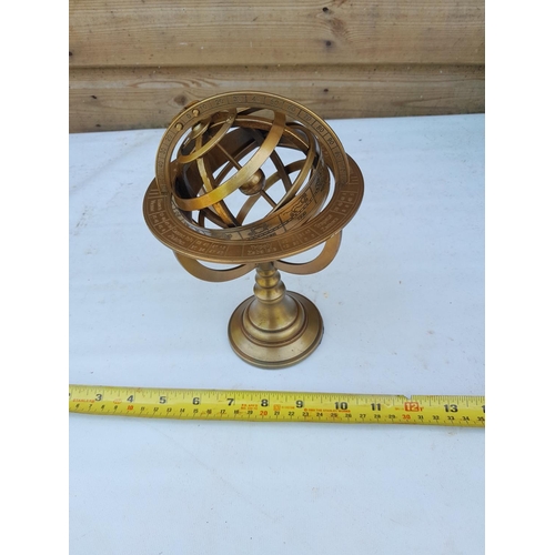 409 - Antique style brass astronomical globe