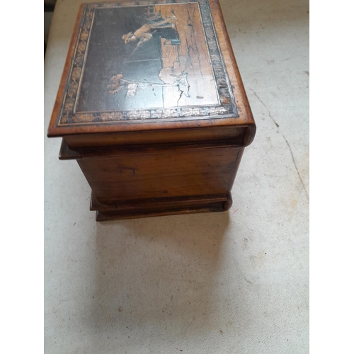 464 - Early 20th century Tunbridge ware jewellery casket