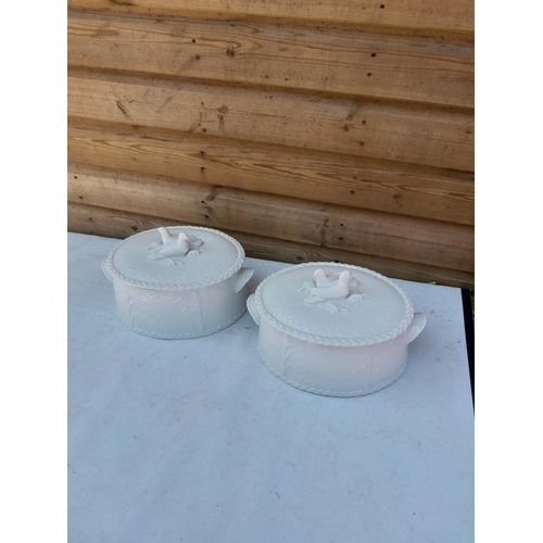 21 - 2 X Royal Worcester Chicken tureens