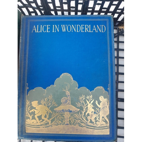 25 - Box of mixed themed books : Bodley Head Tristam Shandy, Alice in Wonderland and others