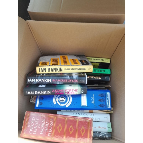 51 - Box of books : mainly Ian Rankin hardback fiction and others