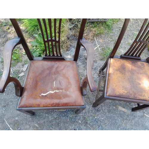 117 - Pair of early 20th century Chippendale style dining chairs, 1 x carver, 1 x standard