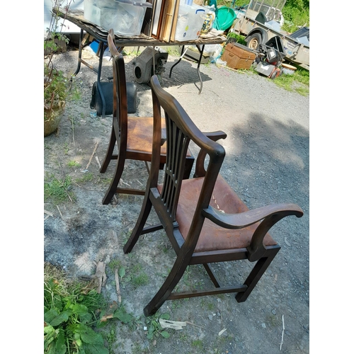 117 - Pair of early 20th century Chippendale style dining chairs, 1 x carver, 1 x standard