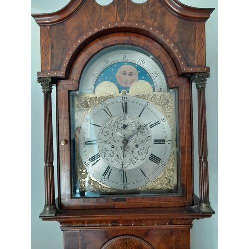 131 - A FINE 18TH CENTURY 8 DAY MOONPHASE LONGCASE : Date Circa 1780
A fine late George III period 8-day s... 