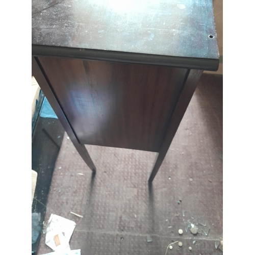 203 - Early 20th century mahogany music cabinet with drop front drawers