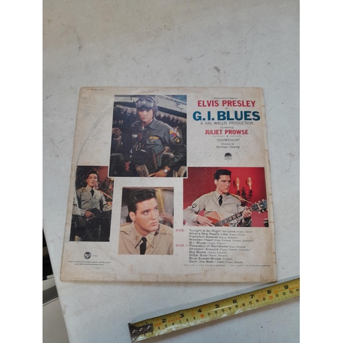 246 - Various books, Observer book, 1 x album, Elvis Presley GI Blues, record playable but in poor conditi... 