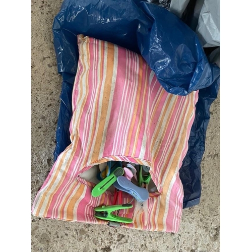 295 - Plastic Car Cover, Bag of Clothes Pegs, Boot Scraper