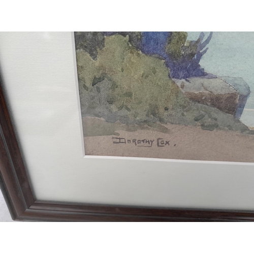 348 - 20th century watercolour Devon Coastal scene by Dorothy Cox