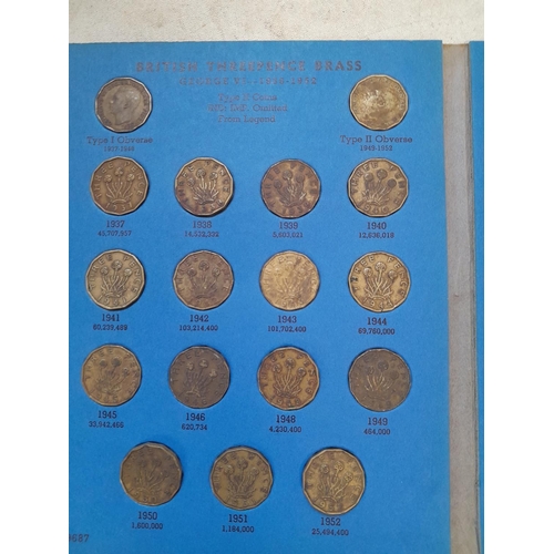 18 - Full Coin Set of GB Three Pences 1937 - 1967 in Whitman folder, GF - uncirc.