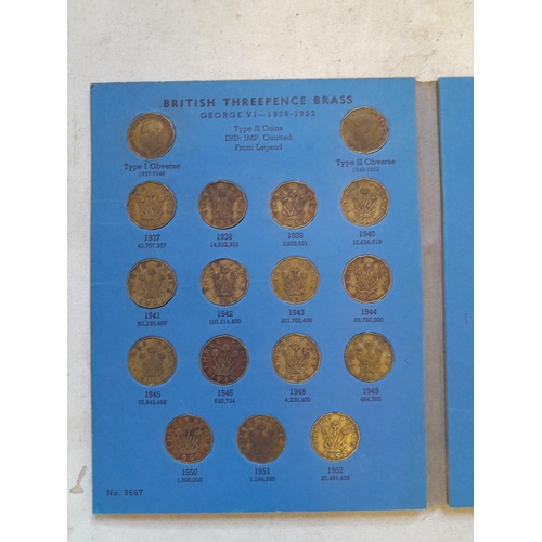 19 - Full Coin Set of GB Three Pences 1937 - 1967 in Whitman folder, VF - uncirc.