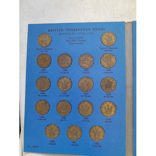 20 - Full Coin Set of GB Three Pences 1937 - 1967 in Whitman folder, EF - uncirc. with lustre