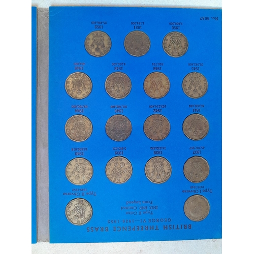 21 - Full Coin Set of GB Three Pences 1937 - 1967 in Whitman folder, NVF - uncirc., condition varies