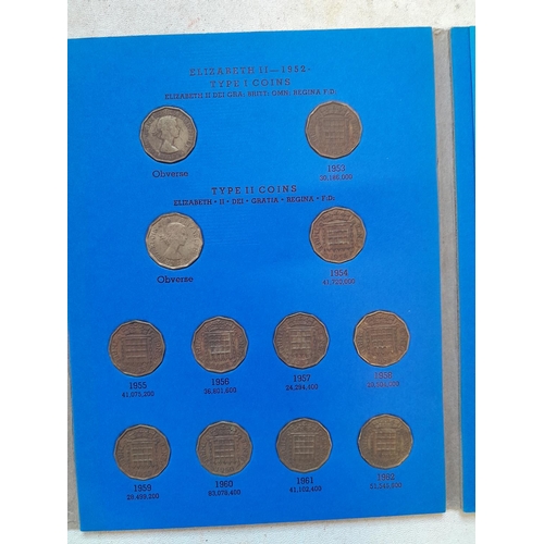 21 - Full Coin Set of GB Three Pences 1937 - 1967 in Whitman folder, NVF - uncirc., condition varies