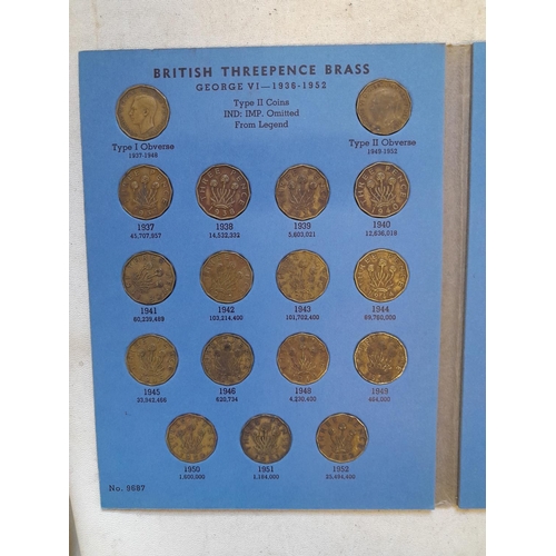 22 - Full Coin Set of GB Three Pences 1937 - 1967 in Whitman folder, GF - uncirc., condition varies