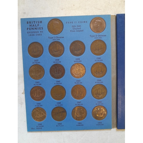 25 - Full Coin Set of GB Half Pences 1937 - 1967 in Whitman folder, GF - uncirc.