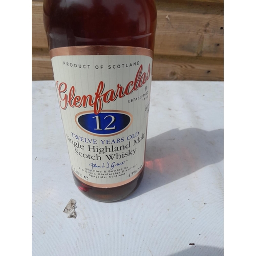 63 - Vintage 1 litre bottle of Glenfarclas 12 year old single malt whisky ex duty free