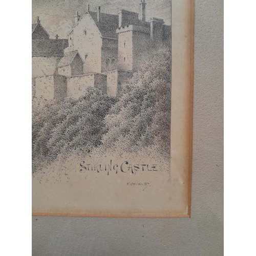 71 - Late 19th / early 20th century etching of Stirling castle F&G