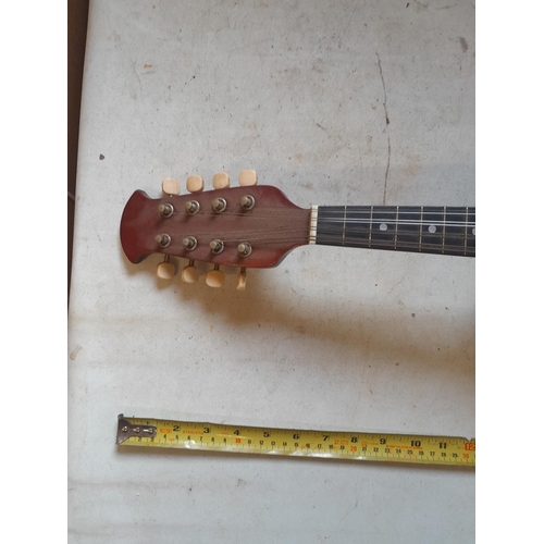 126 - Vintage Suzuki Violin Company bowl back 8 string mandolin, heavily inlaid in good order with soft ca... 