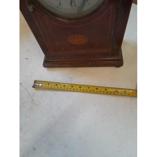 128 - Edwardian mahogany case dome top mantle clock in need of restoration