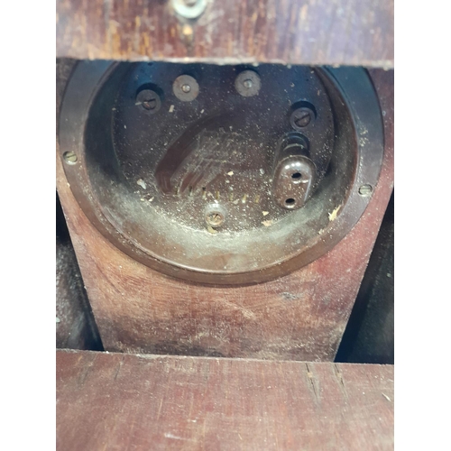 128 - Edwardian mahogany case dome top mantle clock in need of restoration
