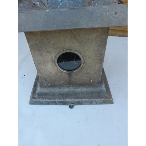 130 - Early 20th century Wilson Rain Gauge, zinc plated case with lift off rain catcher lid opening to rev... 