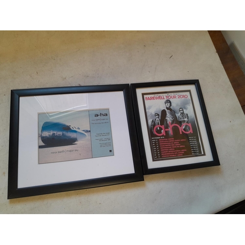 132 - Pop Memorabilia : Aha poster and 2 x framed prints