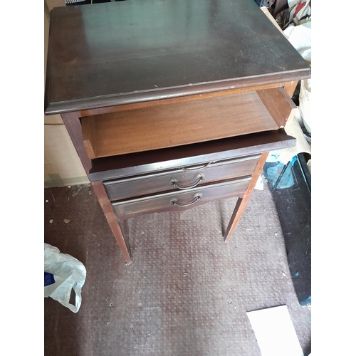 155 - Early 20th century mahogany music cabinet with drop front drawers
