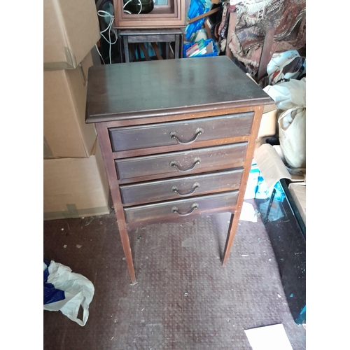 155 - Early 20th century mahogany music cabinet with drop front drawers