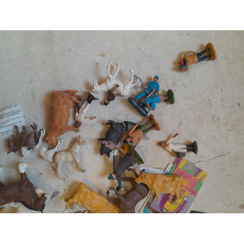 163 - Various plastic Britains and other toys, phone cards