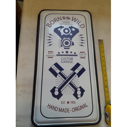168 - Vintage style painted  metal advertising sign