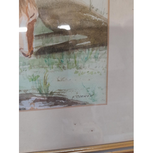 179 - 2 x 20th century watercolours Mare and Foal by Frederick Curnow
