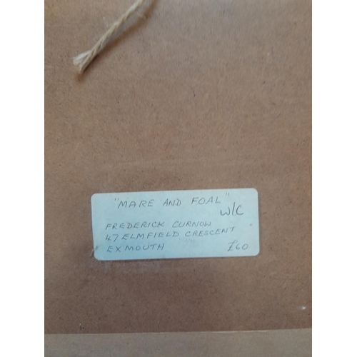 179 - 2 x 20th century watercolours Mare and Foal by Frederick Curnow