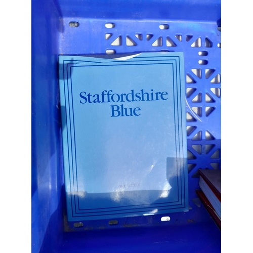 209 - Volumes with antique collecting theme, Dolls, Staffordshire Blue and white, coins and medals