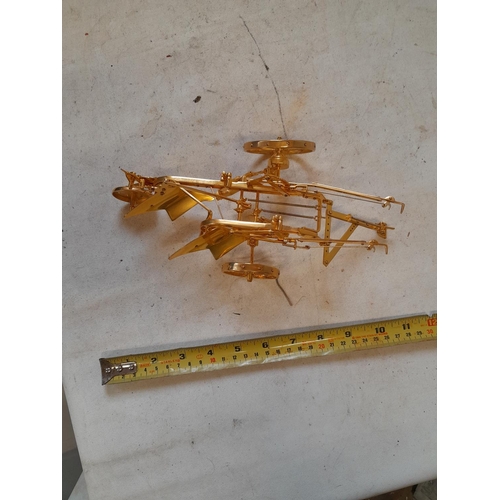 225 - Gold plated scale model of a plough