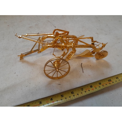 225 - Gold plated scale model of a plough