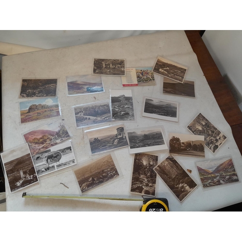 226 - Incomplete and partially made Airfix model with early - mid 20th century black and white and coloure... 
