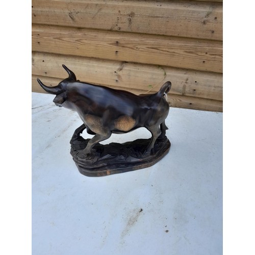 75 - Vintage South East Asian well executed carved rosewood figure modelled as a Cow 32 cms x 27 cms