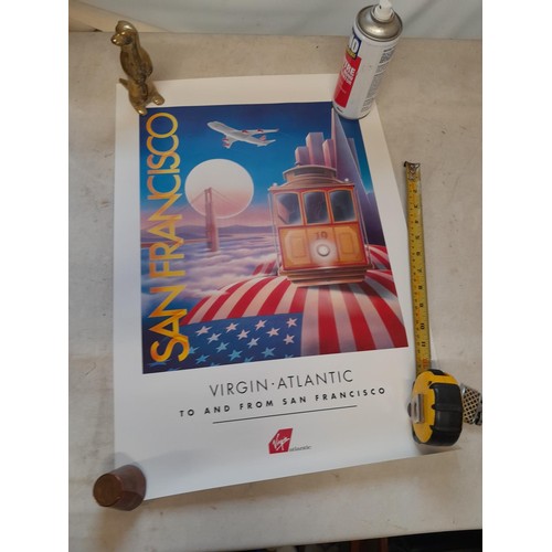 83 - Aviation history interest : Set of 8 x Virgin Atlantic Airlines advertising posters from the 1990s