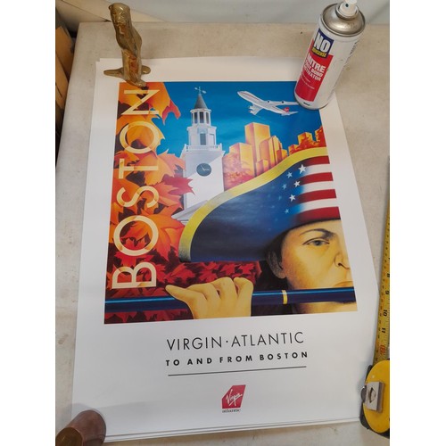 83 - Aviation history interest : Set of 8 x Virgin Atlantic Airlines advertising posters from the 1990s