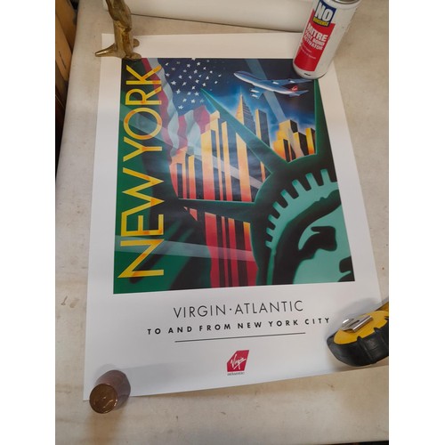 83 - Aviation history interest : Set of 8 x Virgin Atlantic Airlines advertising posters from the 1990s