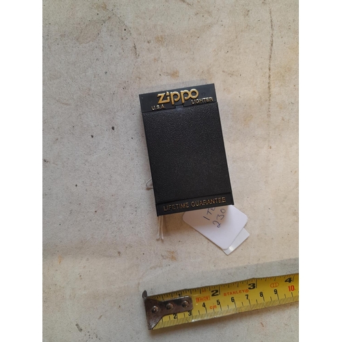 105 - Zippo advertising Rizla petrol lighter in case of issue, near mint