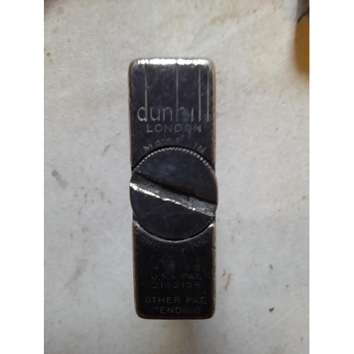 129 - Nice Dunhill Gents pocket lighter, with makers mark underneath